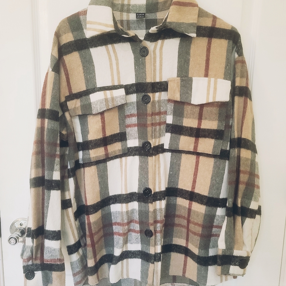 Plaid Button up sweater